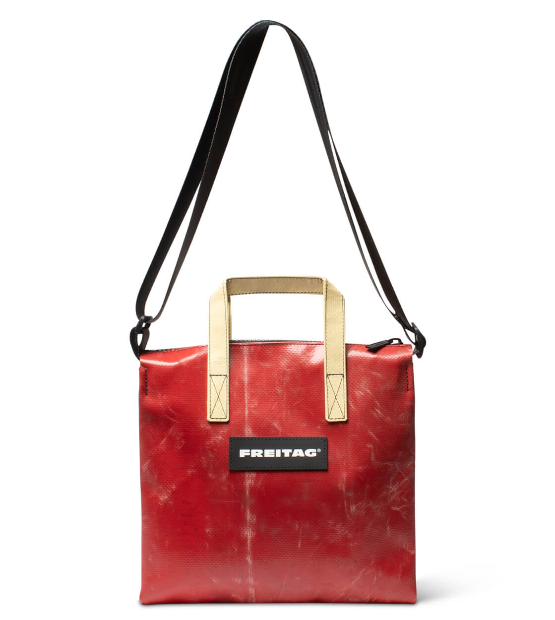 freitag fahrradtaschen Freitag Bag Ruby red/beige – ROLLING ROCK SHOP