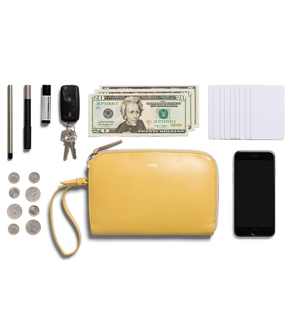 Bellroy Clutch yellow lemon