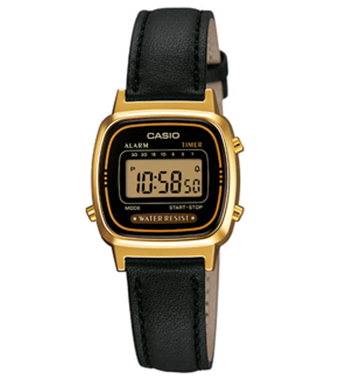 Casio Watch LA670WEGL black/gold
