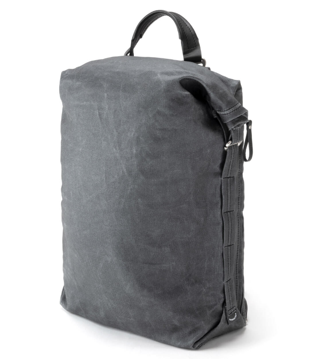 Qwstion Backpack Roll Pack black waxed