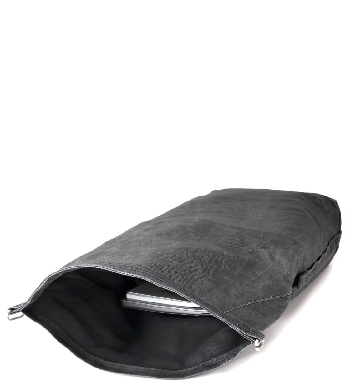 Qwstion Backpack Roll Pack black waxed