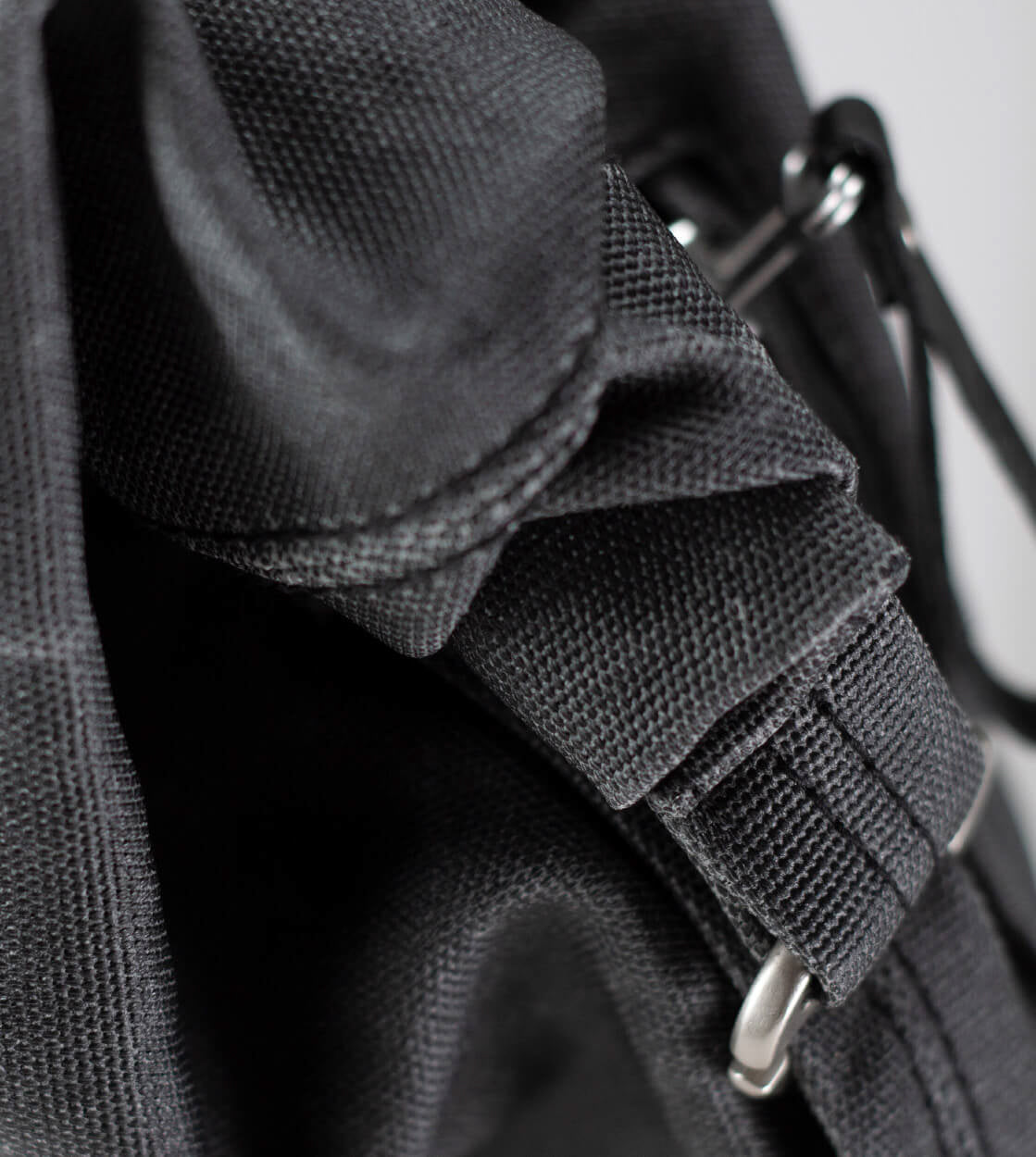 Qwstion Backpack Roll Pack black waxed