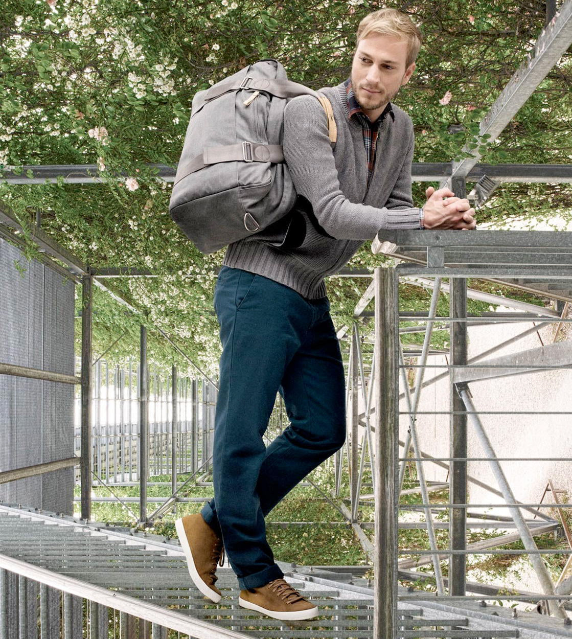 Qwstion Bag Weekender organic washed grey