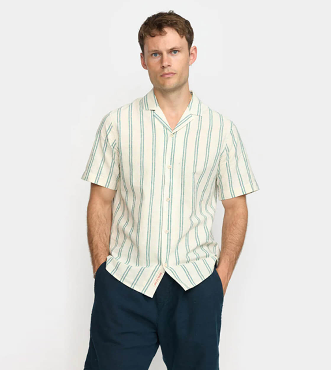 Revolution Shirt SS 3865 Cuban white petrol