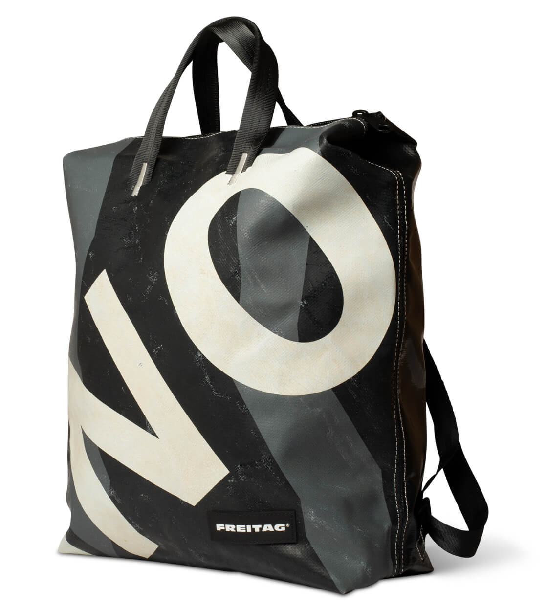 Freitag Backpack Pete black/white/grey/red