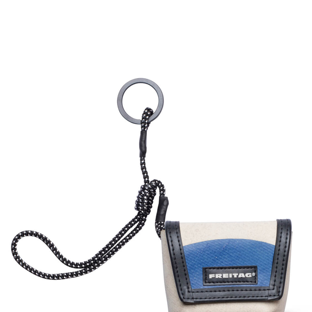 Freitag Keyholder and Charm Mini Messenger white/blue