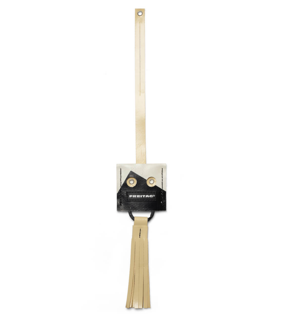 Freitag Keyholder and Charm Face black/white/beige