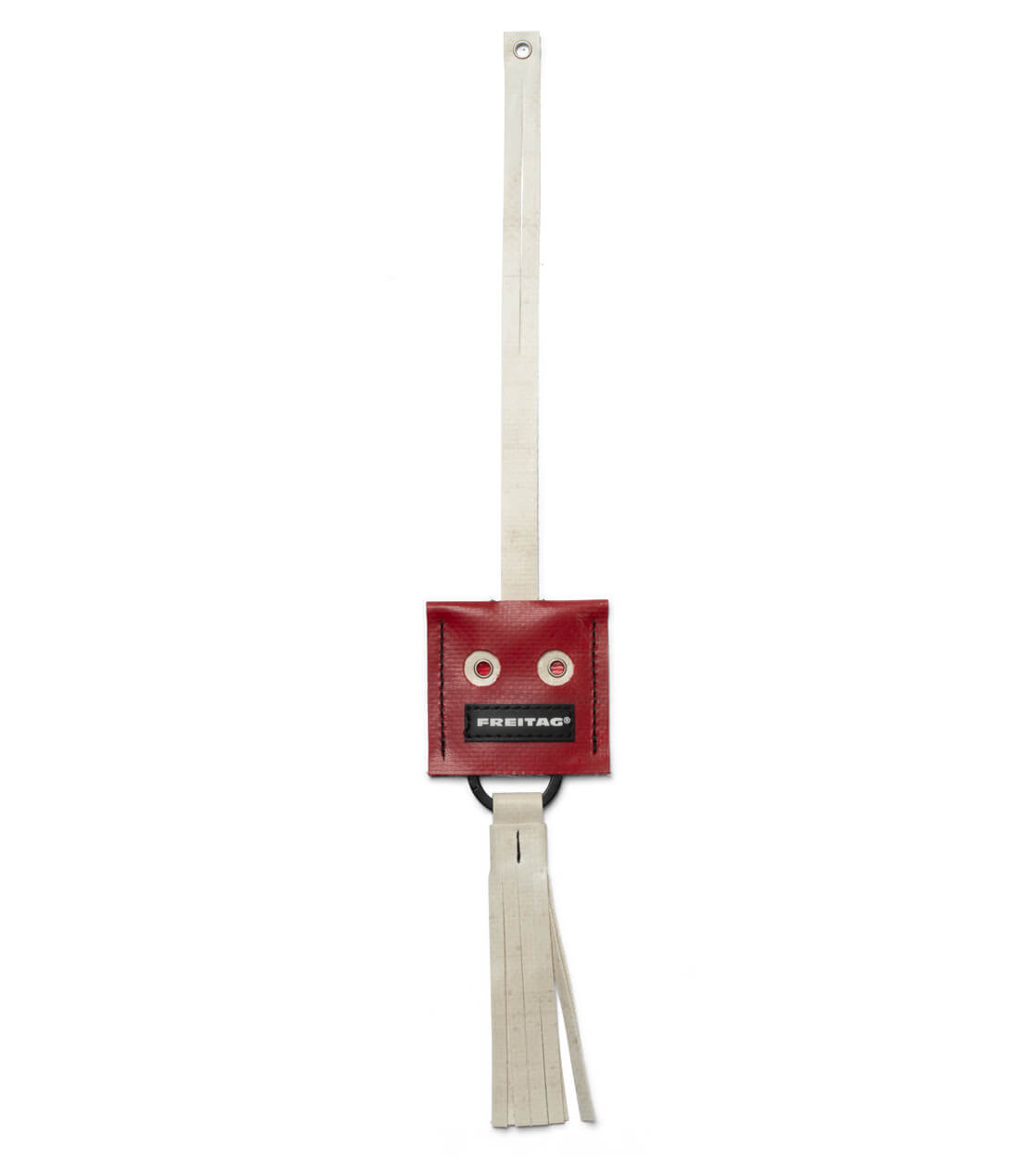 Freitag Keyholder and Charm Face red/beige