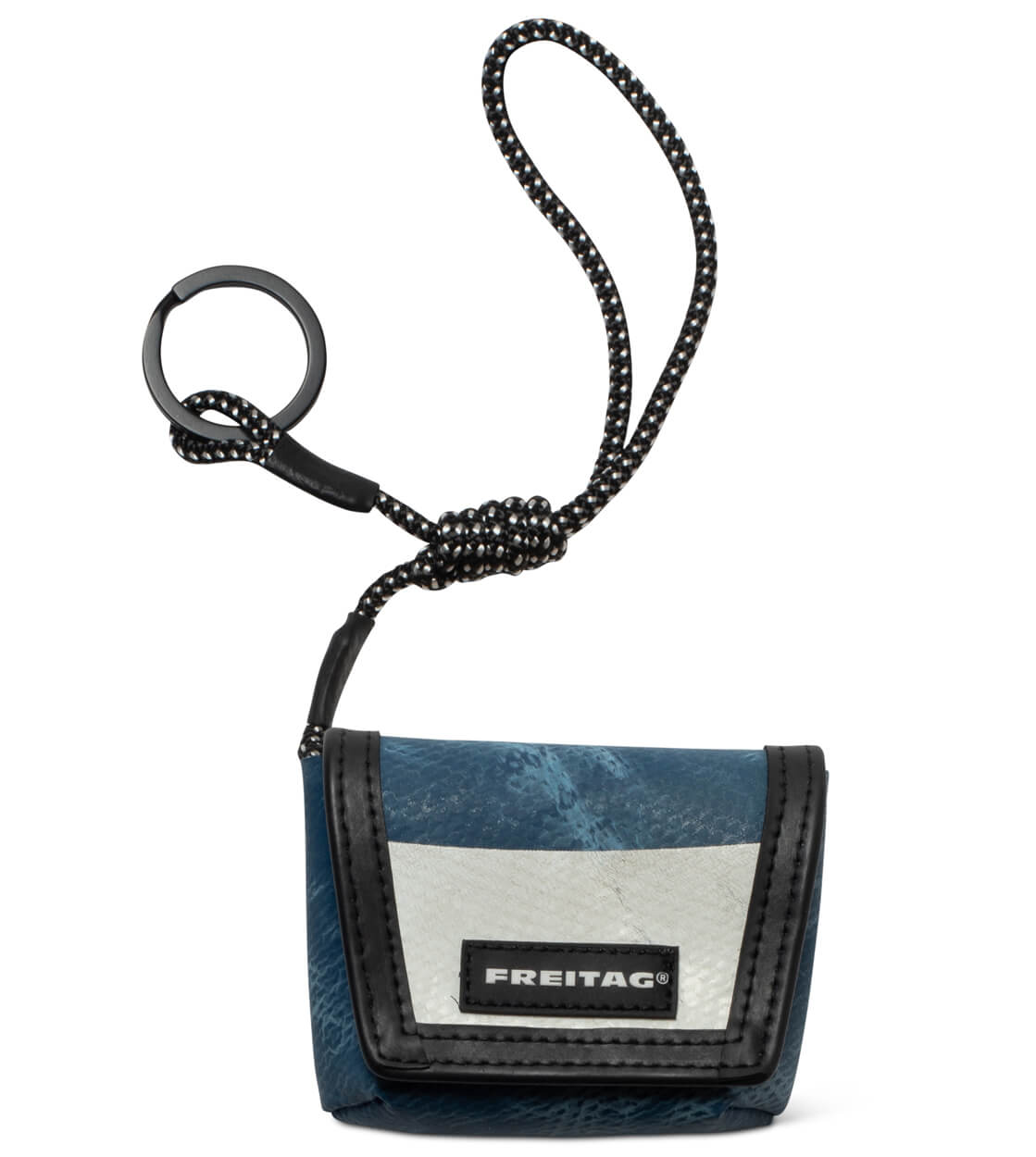 Freitag Keyholder and Charm Mini Messenger blue/white
