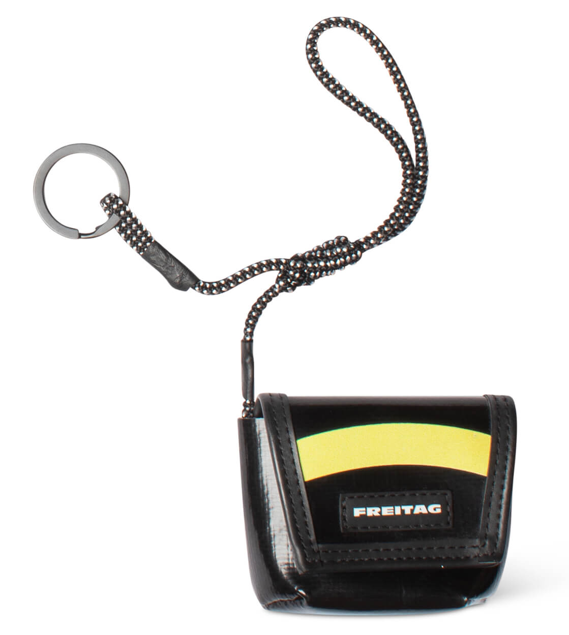 Freitag Keyholder and Charm Mini Messenger black/yellow