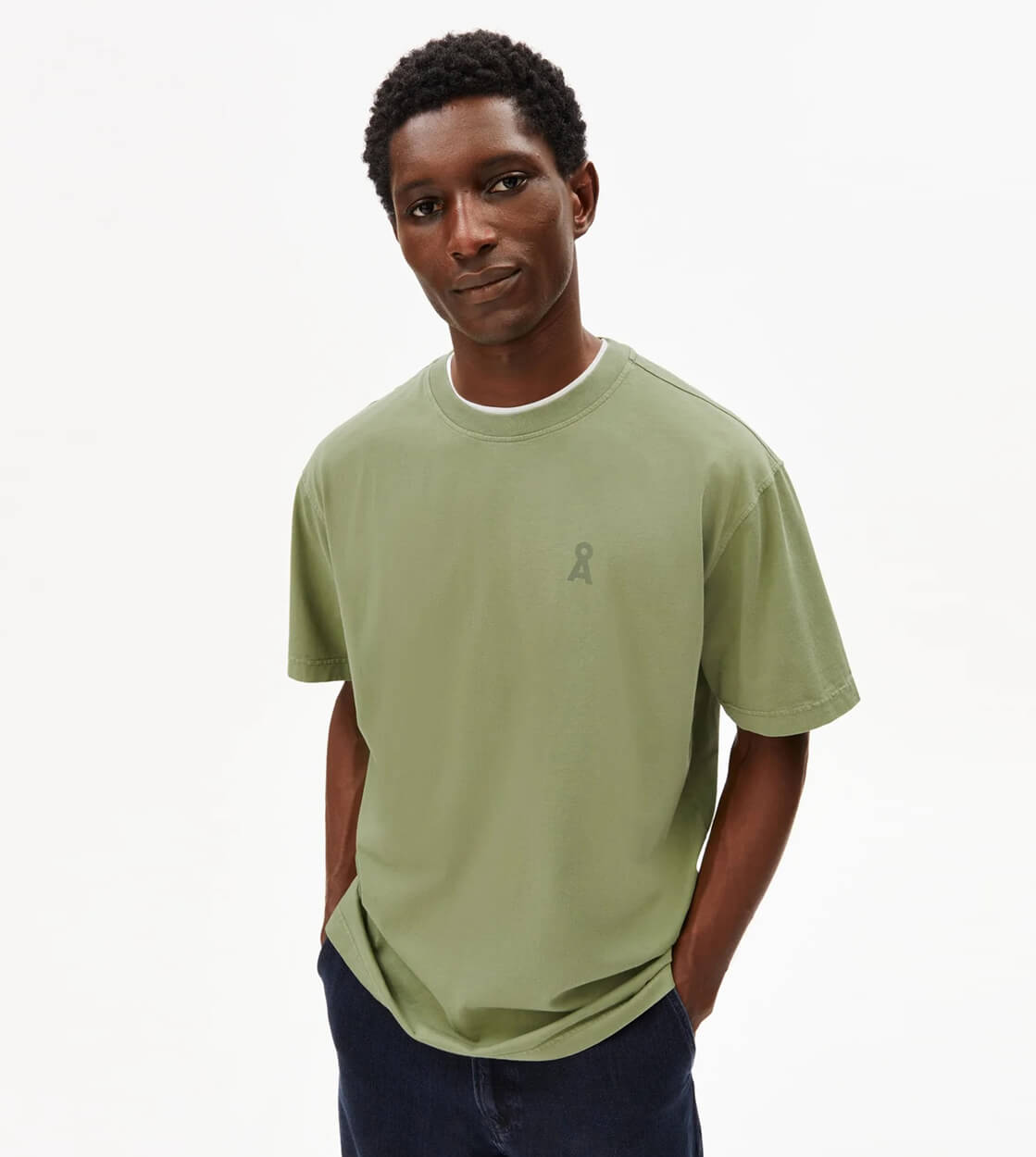 Armedangels T-Shirt Iconic A Maarkos GD green fatigue washed