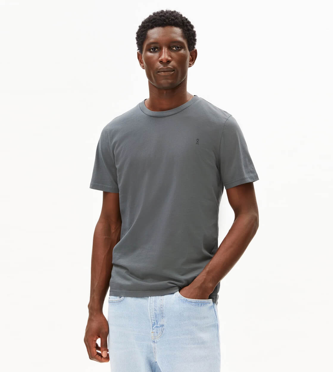 Armedangels T-Shirt Jaames grey space steel