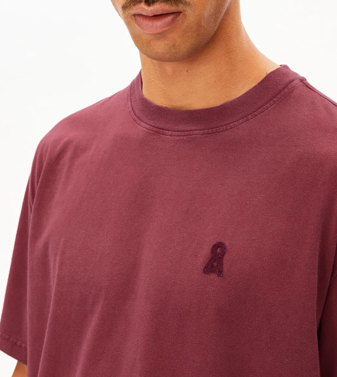 Armedangels T-Shirt Maarkos GD red velvet washed