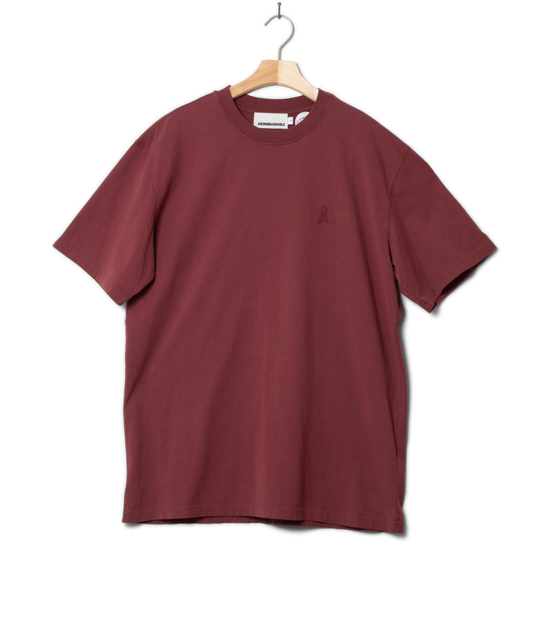 Armedangels T-Shirt Maarkos GD red velvet washed