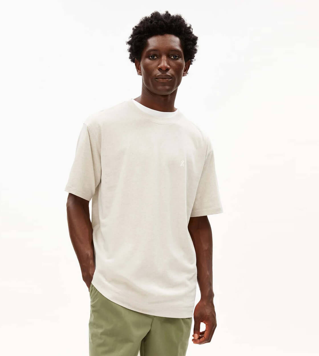 Armedangels T-Shirt Maarkos Linen beige pure