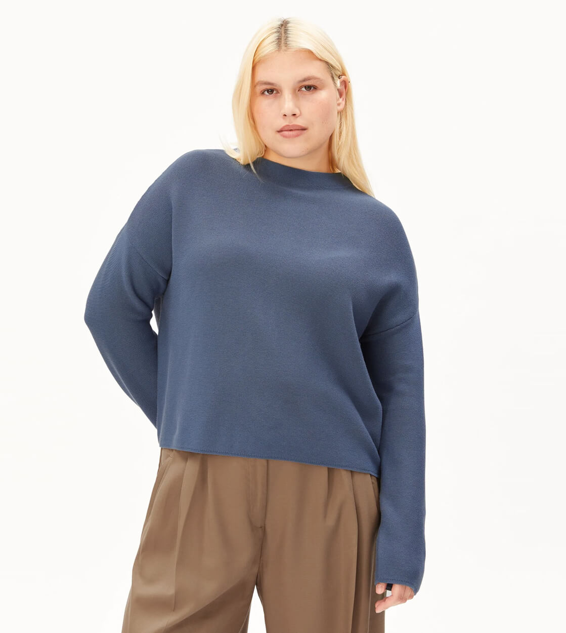 Armedangels W Knit Merinaa Links Links blue dusty moon