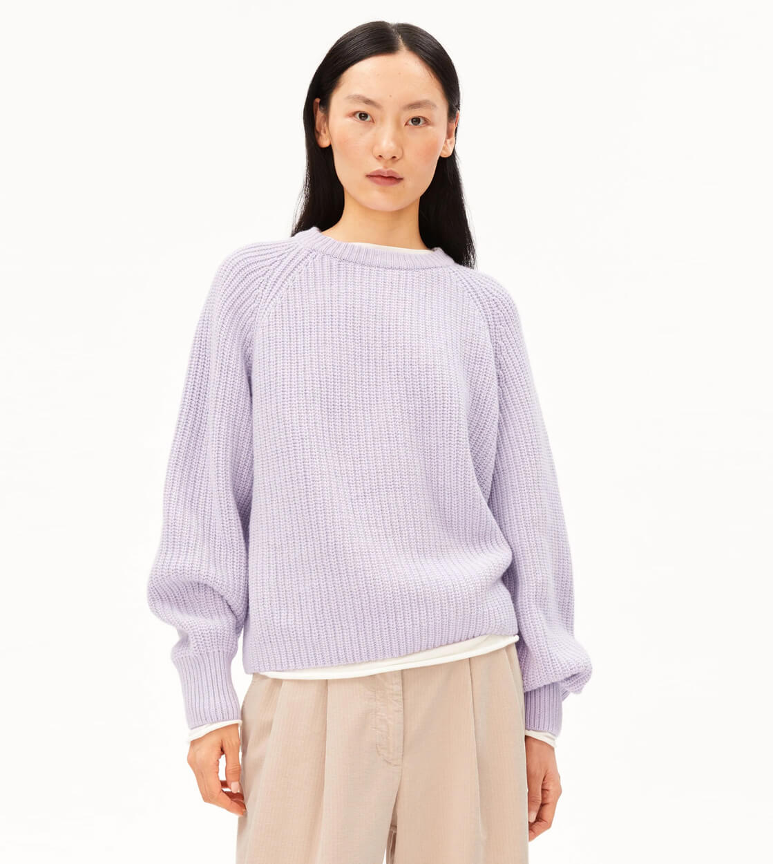 Armedangels W Knit Rib purple moonlit lilac