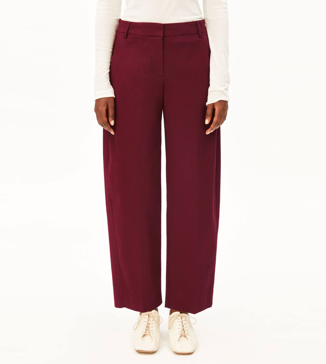 Armedangels W Pants Barrel Twill red velvet