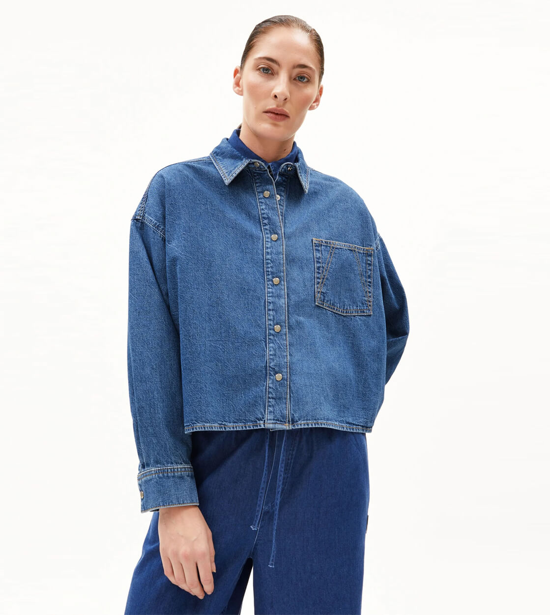 Armedangels W Shirt Nalaani Denim blue sea foam