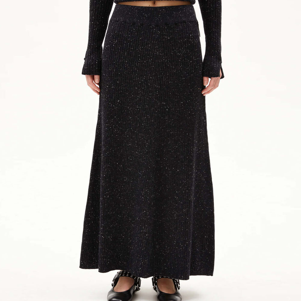 Armedangels W Skirt Hanaa Tweed black oatmilk