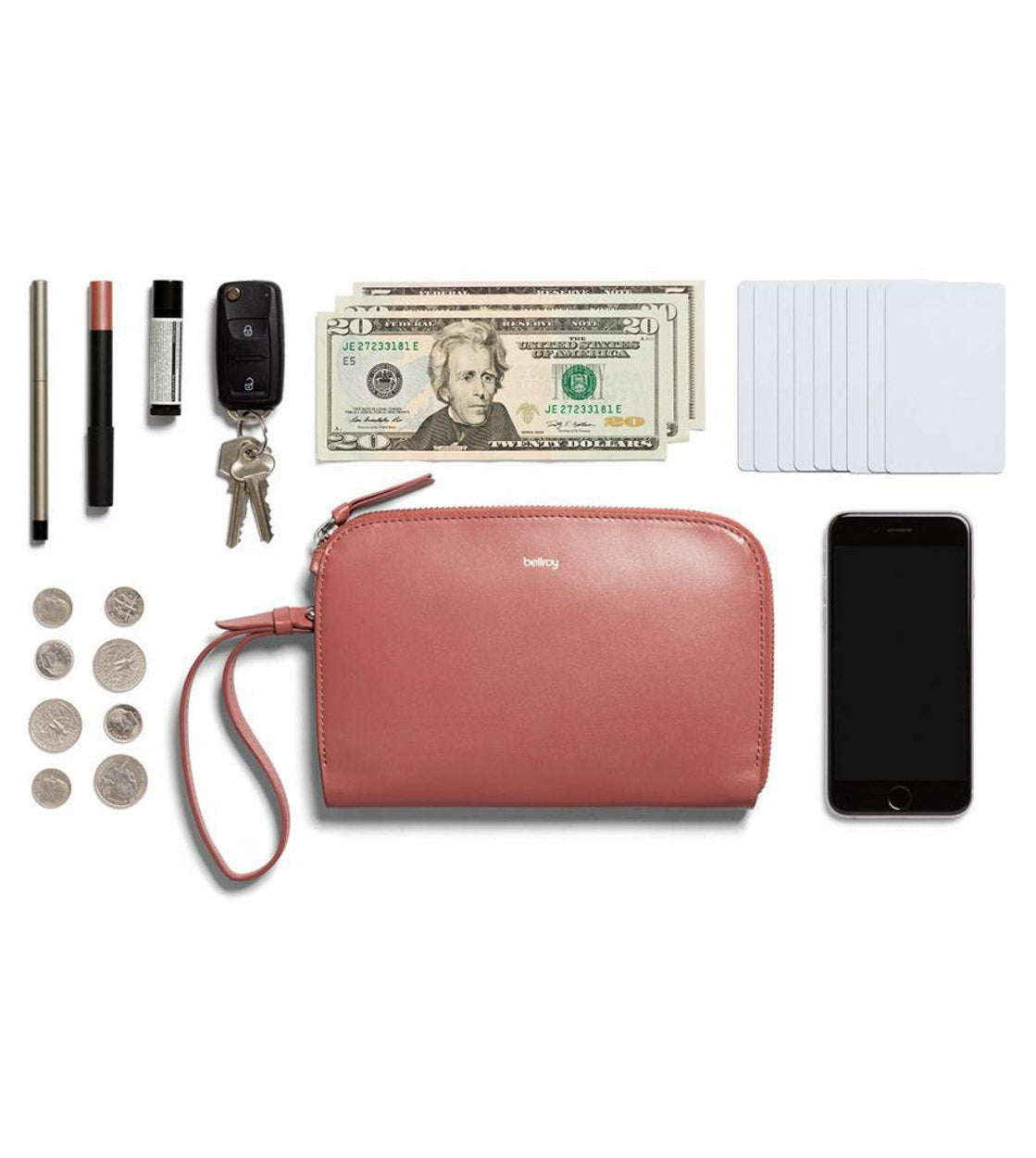 Bellroy Clutch pink deep blush