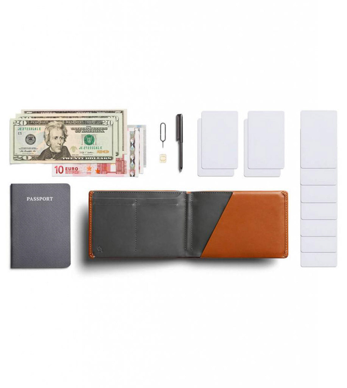 Bellroy Wallet Travel RFID brown caramel