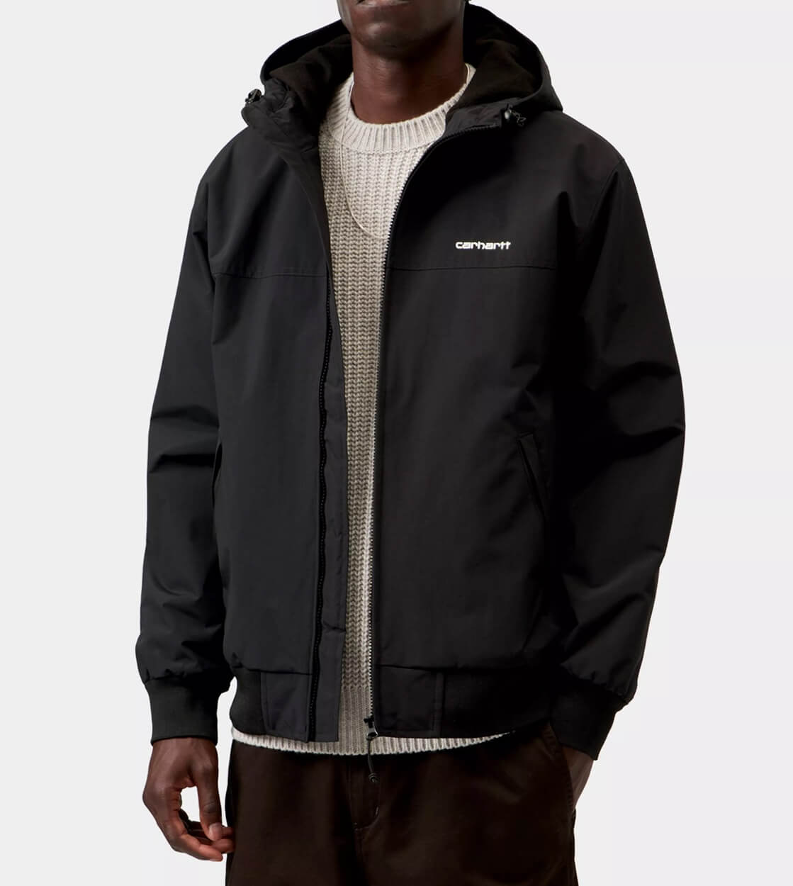 Carhartt WIP Jacket Sail Hooded black white