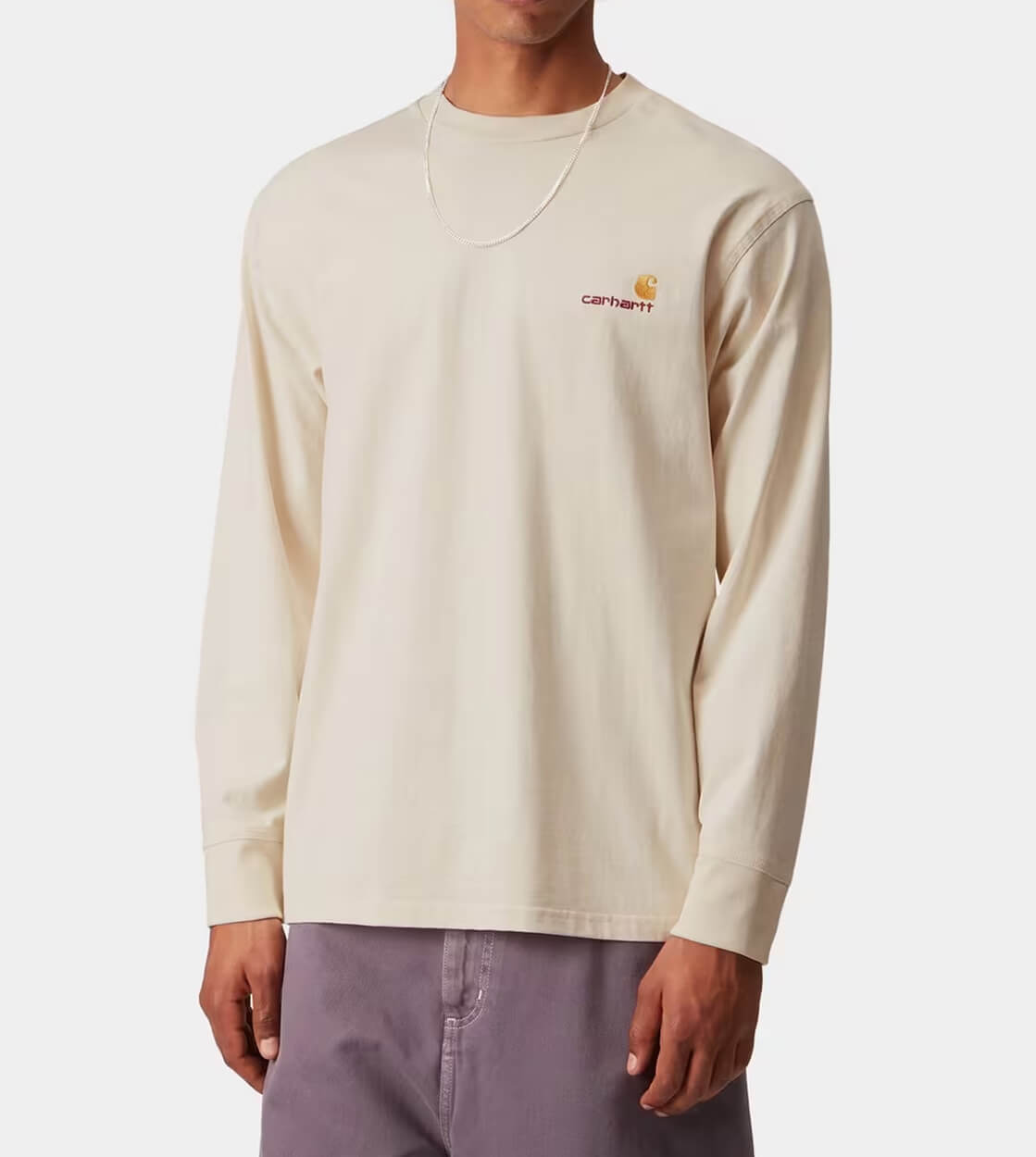 Carhartt WIP Longsleeve American Script beige natural