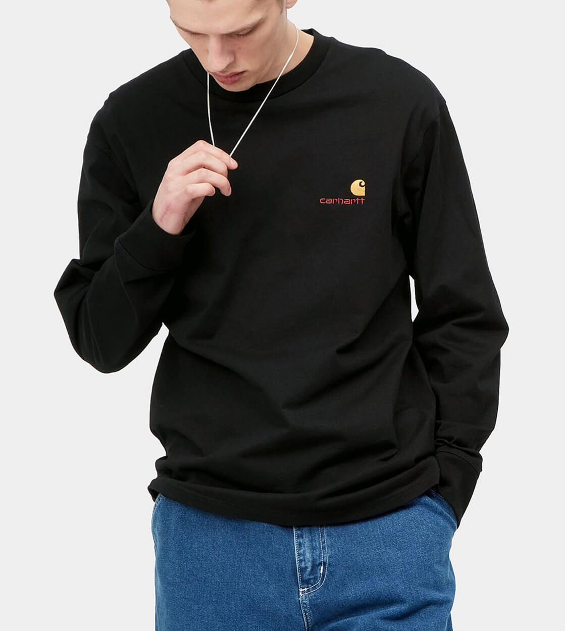 Carhartt WIP Longsleeve American Script black