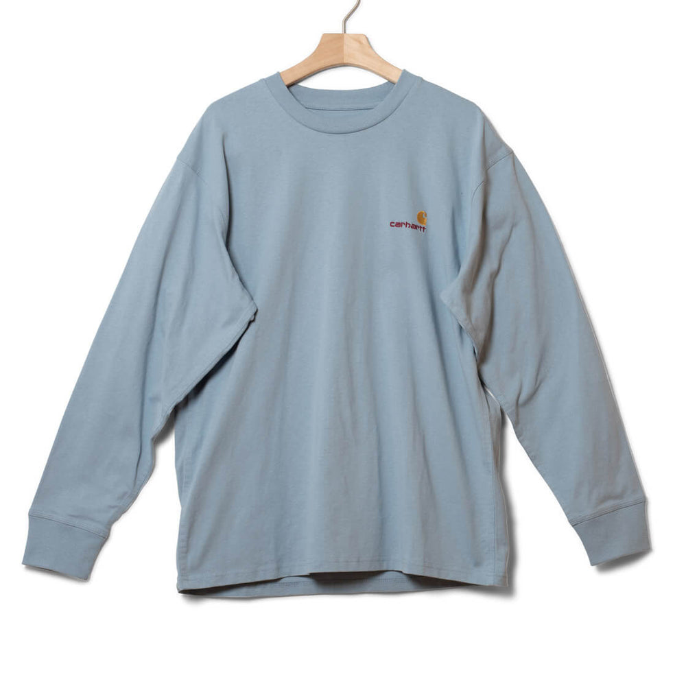 Carhartt WIP Longsleeve American Script blue frosted