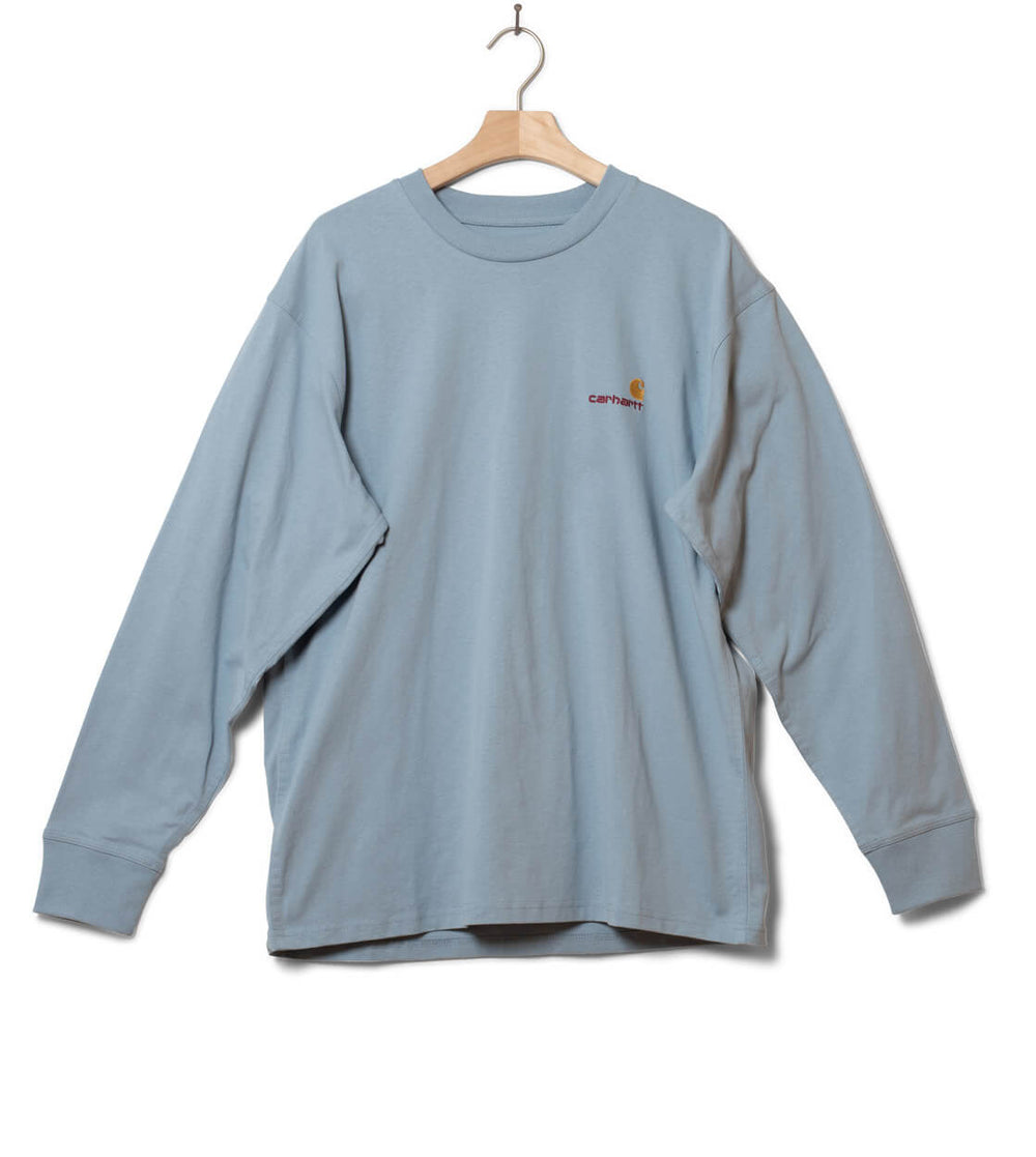 Carhartt WIP Longsleeve American Script blue frosted