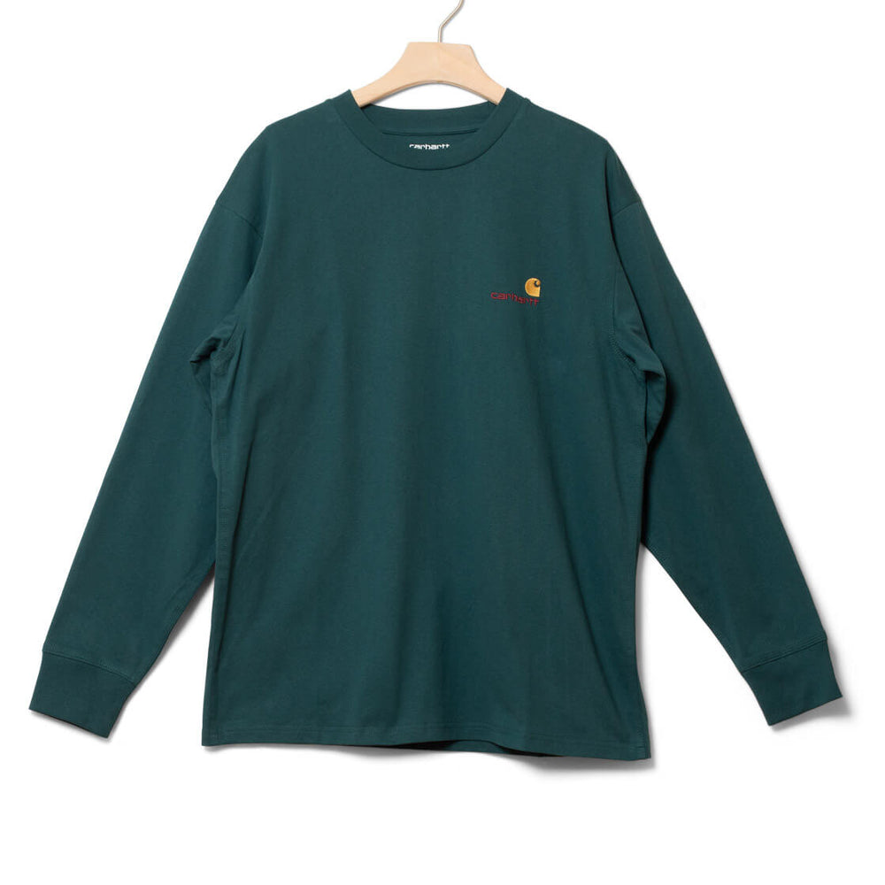 Carhartt WIP Longsleeve American Script green botanic