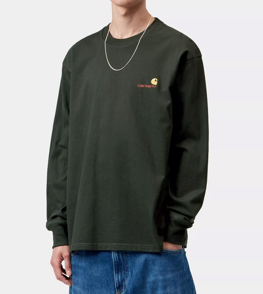 Carhartt WIP Longsleeve American Script green raven