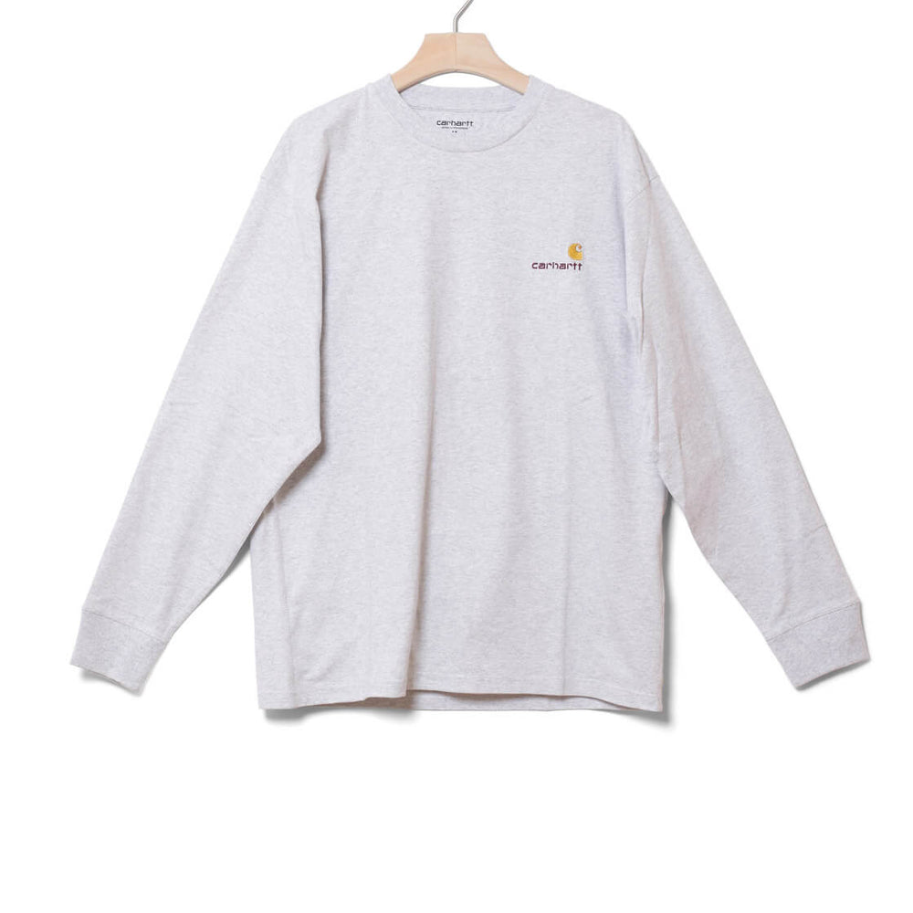 Carhartt WIP Longsleeve American Script grey ash heather