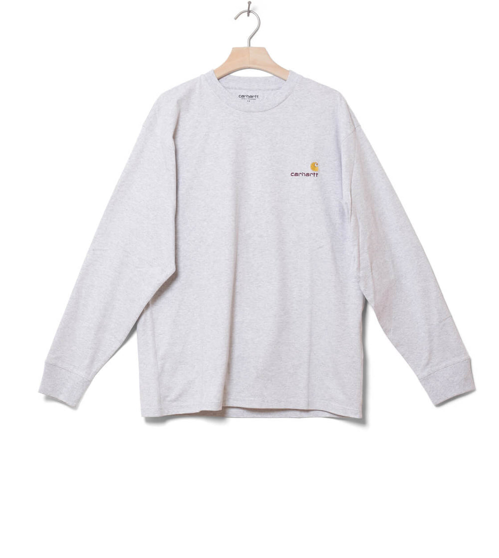 Carhartt WIP Longsleeve American Script grey ash heather