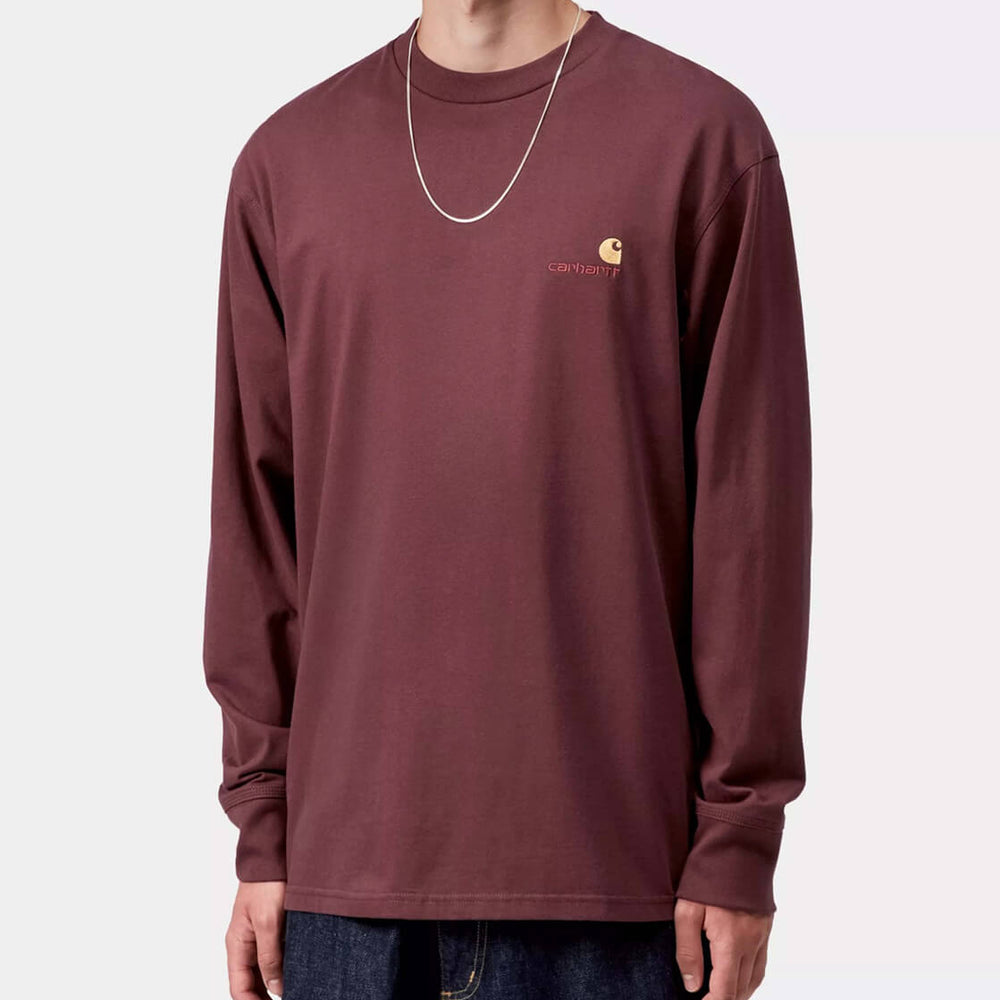 Carhartt WIP Longsleeve American Script red rondo