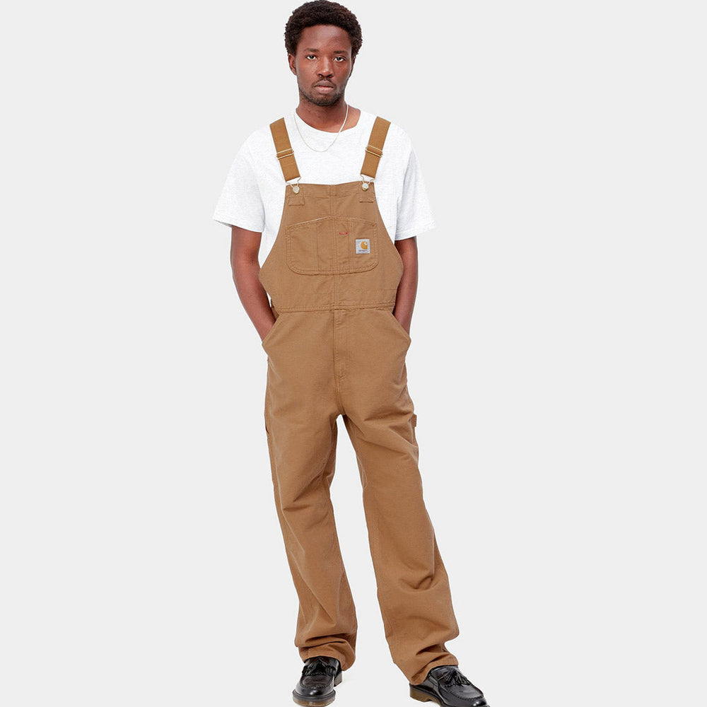 Carhartt WIP Overall Bib Dearborn Canvas brown hamilton rinsed