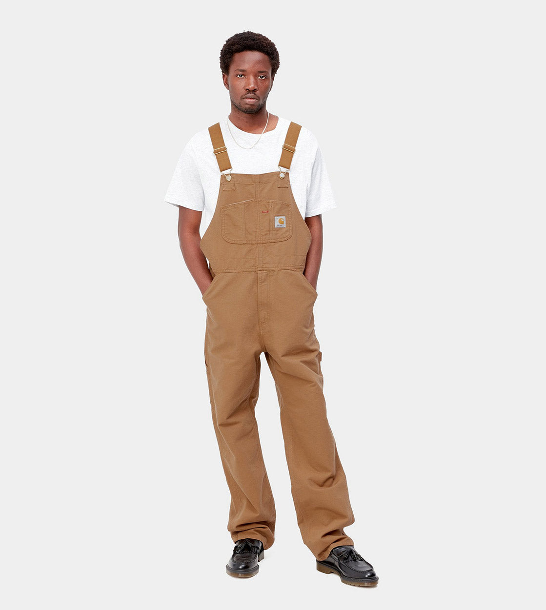 Carhartt WIP Overall Bib Dearborn Canvas brown hamilton rinsed