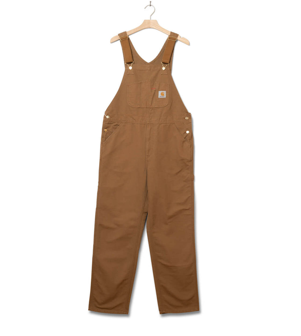 Carhartt WIP Overall Bib Dearborn Canvas brown hamilton rinsed