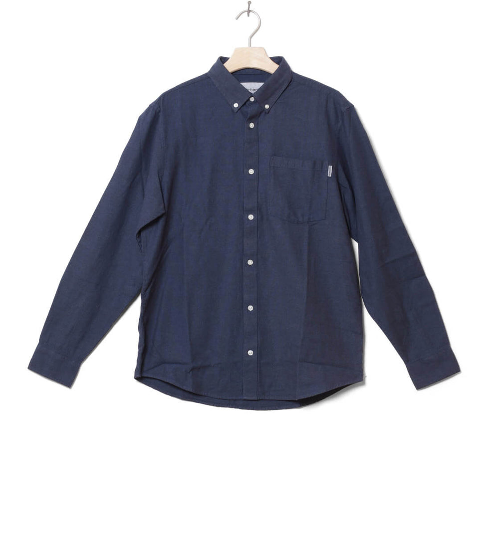 Carhartt WIP Shirt Dalton blue prussian heavy rinsed