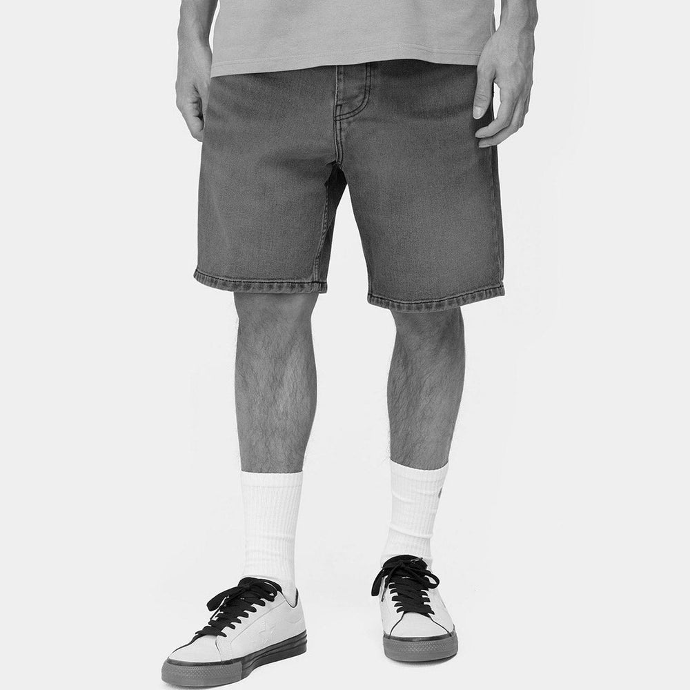 Carhartt WIP Shorts Newel Parkland Denim green kiwi worn washed