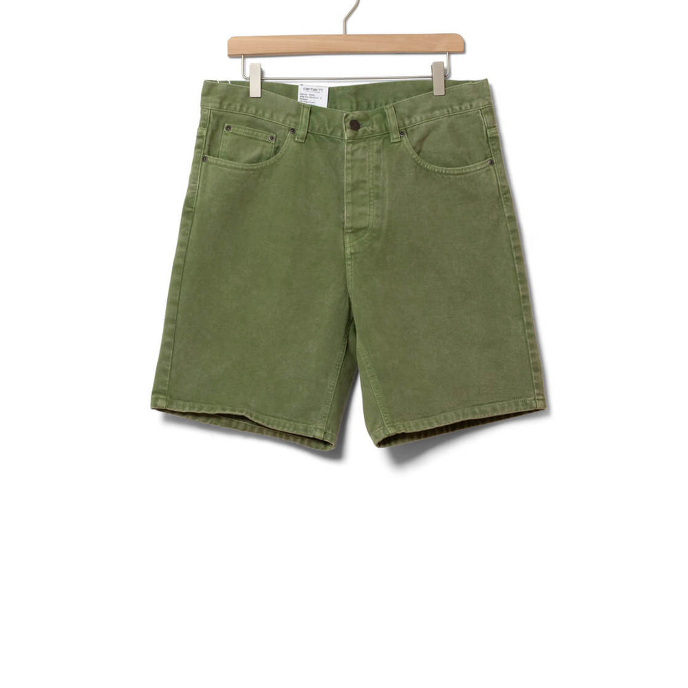 Carhartt WIP Shorts Newel Parkland Denim green kiwi worn washed