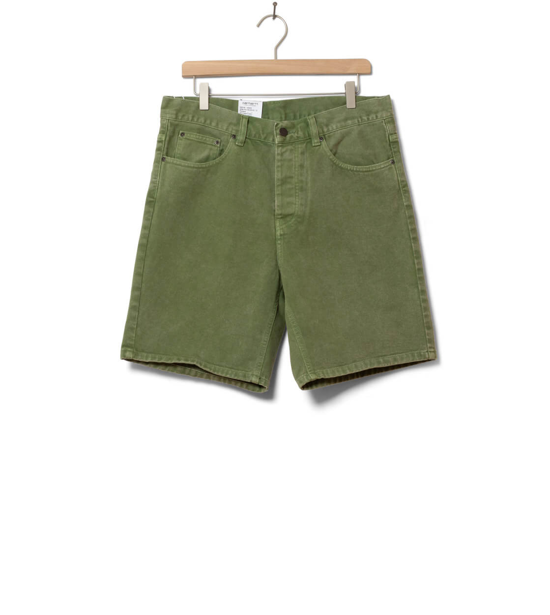 Carhartt WIP Shorts Newel Parkland Denim green kiwi worn washed