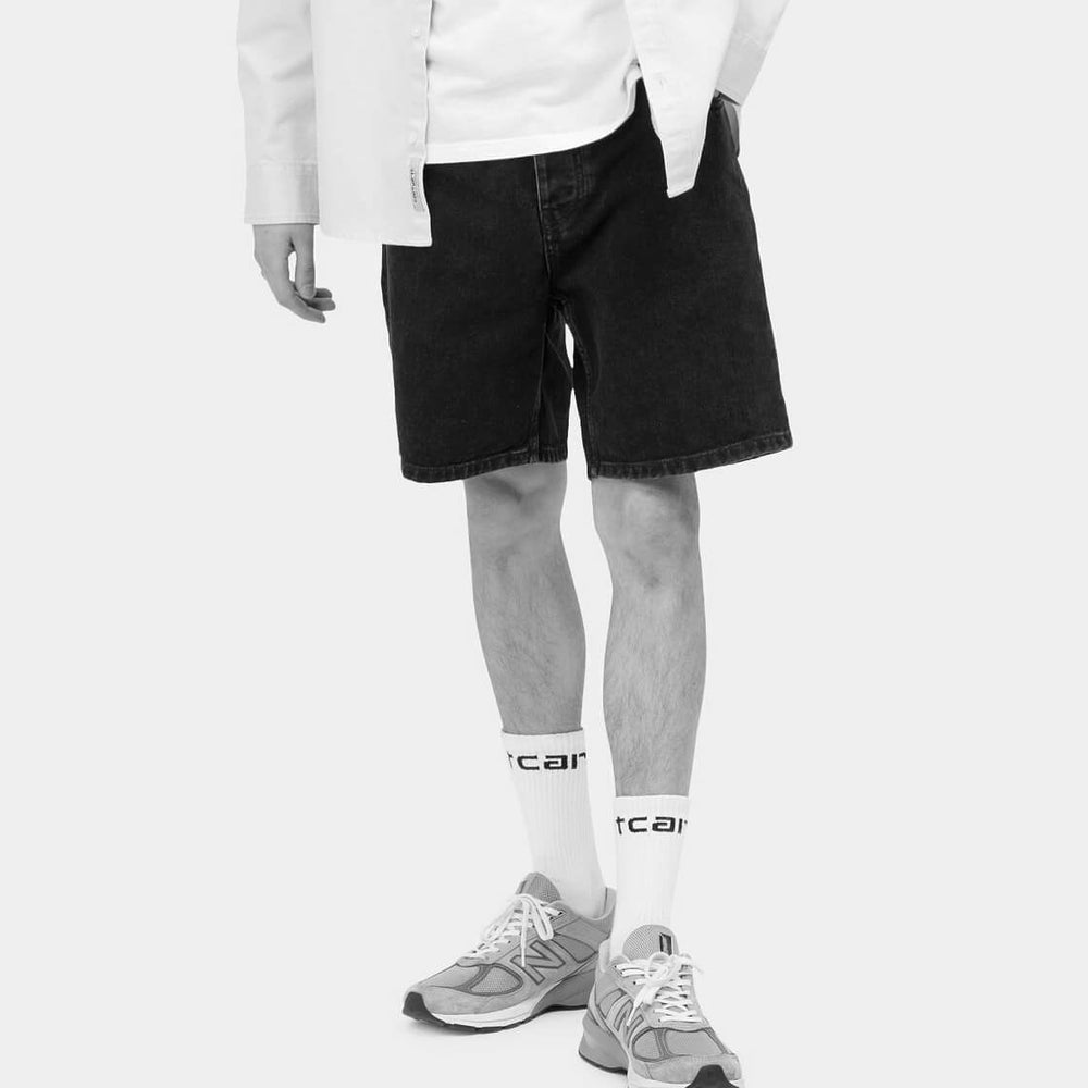 Carhartt WIP Shorts Newel grey black light used wash