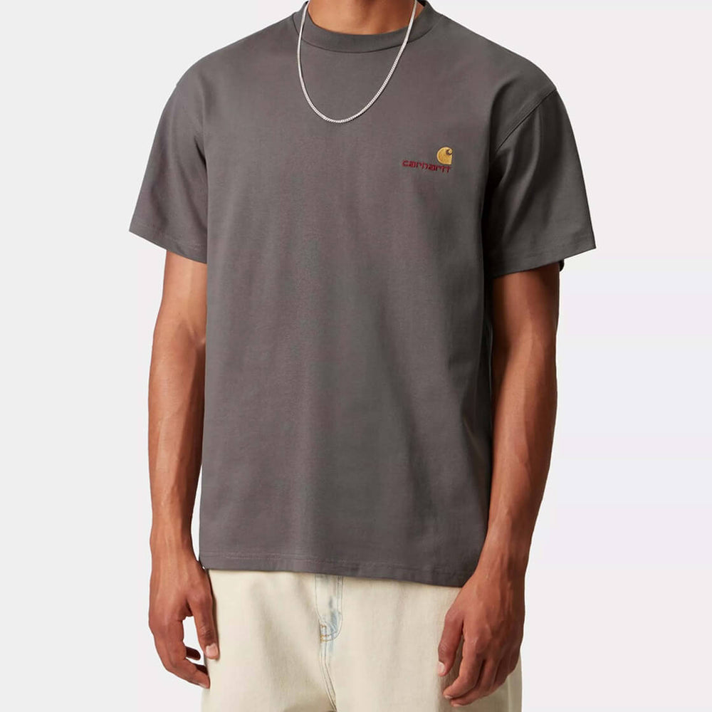 Carhartt WIP T-Shirt American Script grey prophry
