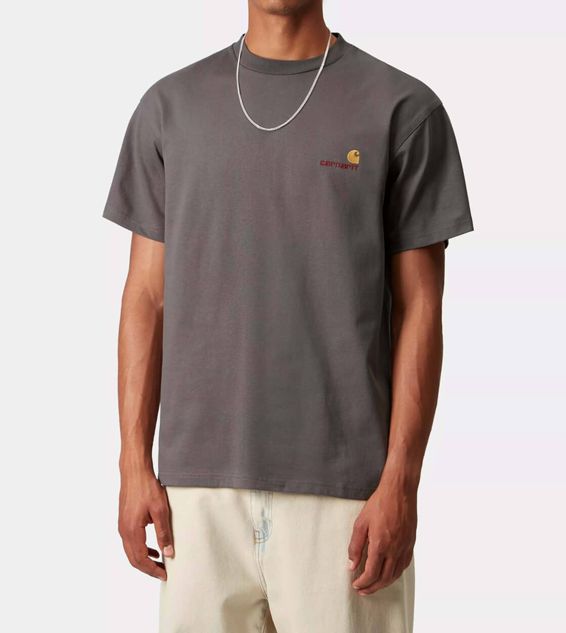 Carhartt WIP T-Shirt American Script grey prophry