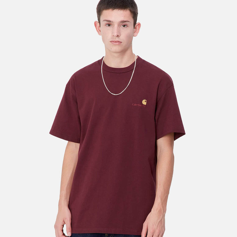 Carhartt WIP T-Shirt American Script red malbec