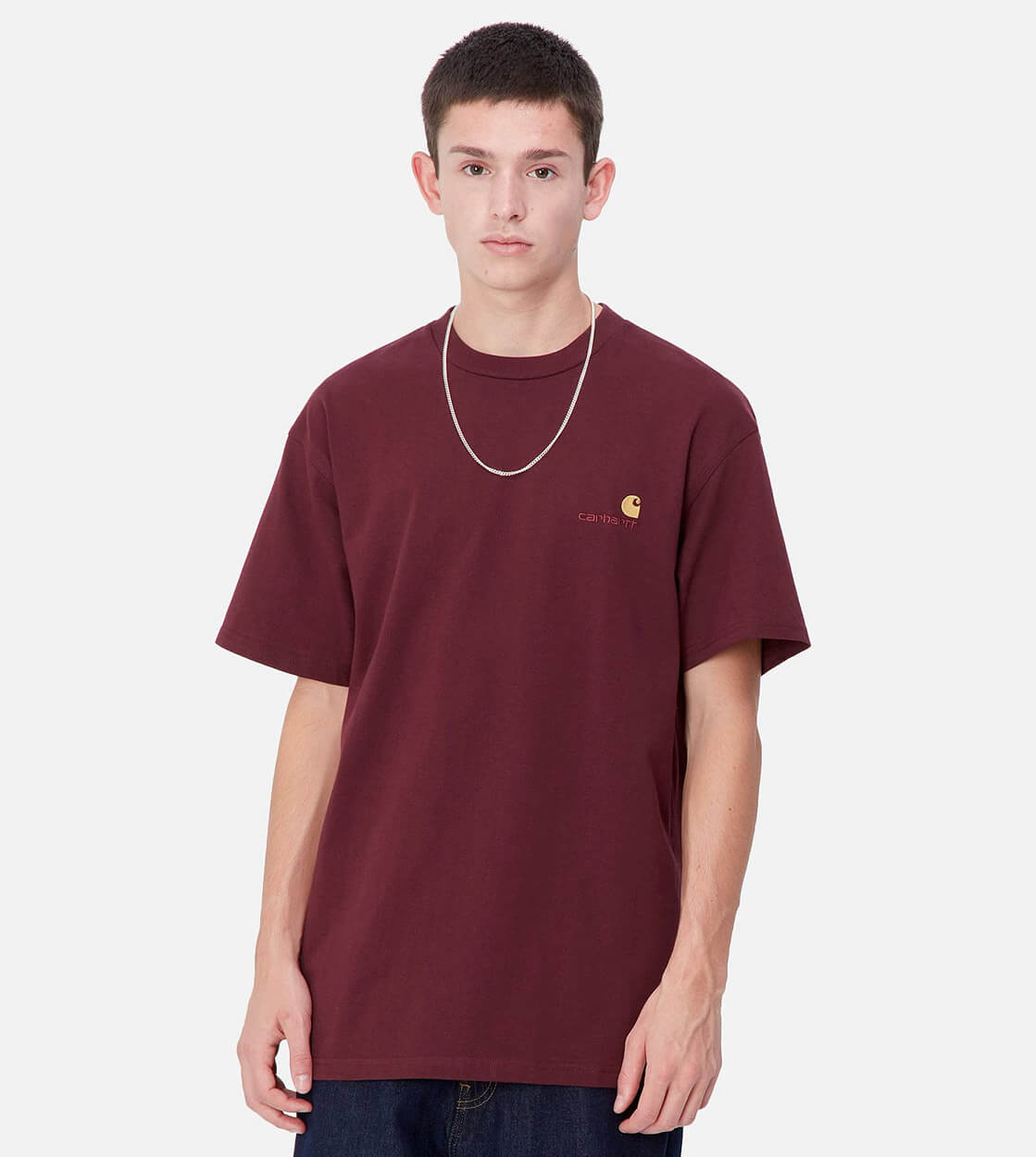 Carhartt WIP T-Shirt American Script red malbec