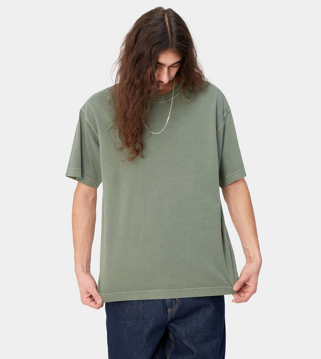 Carhartt WIP T-Shirt Dune green park garment dyed