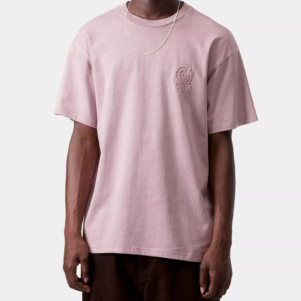 Carhartt WIP T-Shirt Helix Redux pink fog garment dyed